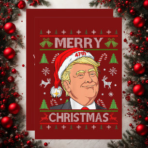 Cartão De Festividades Engraçada Trump Feliz Natal Feio Doçura Xmas