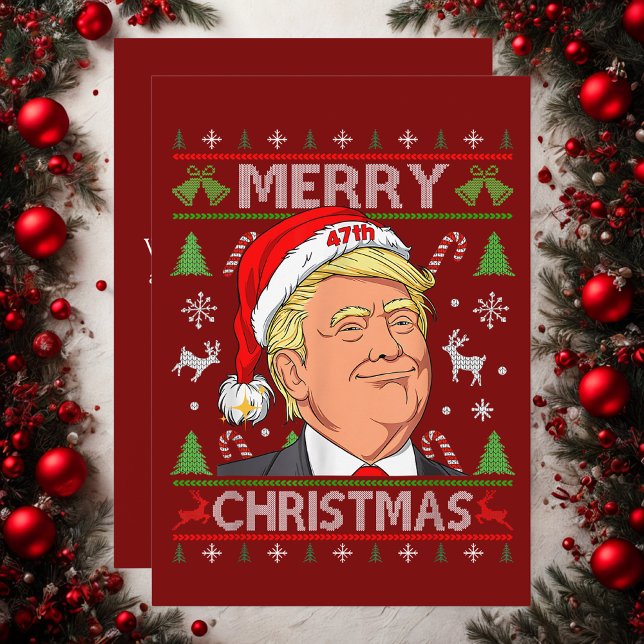Cartão De Festividades Engraçada Trump Feliz Natal Feio Doçura Xmas (Criador carregado)