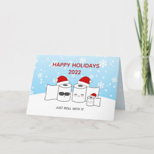 Cartão De Festividades Engraçado Apenas Role Com Isso Papel Higiênico Fam