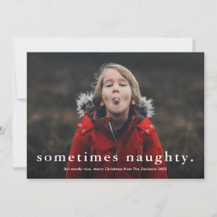 Cartão De Festividades Engraçado às Vezes Travesso 3 Foto Feliz Natal