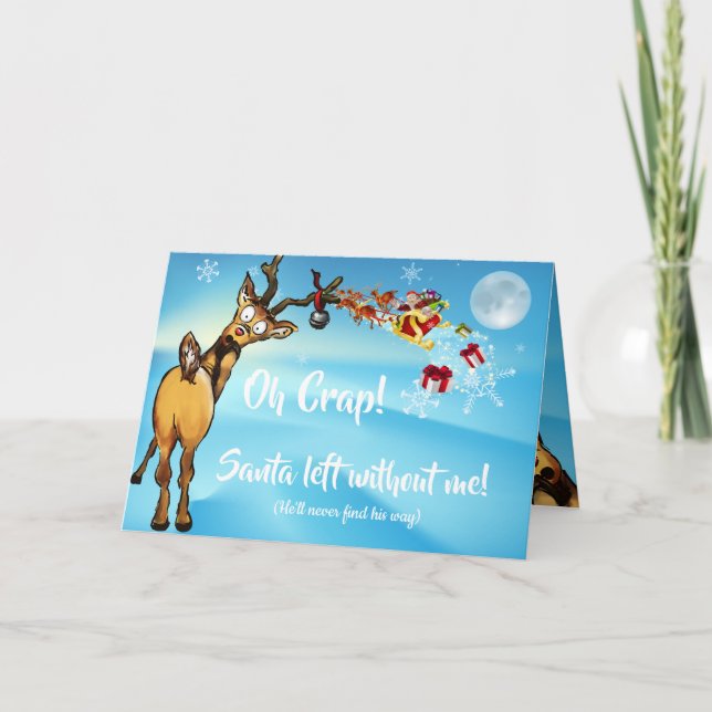 Cartão De Festividades Engraçado Atraso no Natal (Frente)