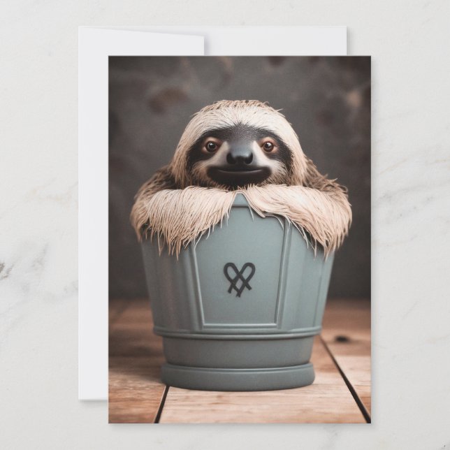 Cartão De Festividades Engraçado Bathroom Decor Wall Art Sloth (Frente)