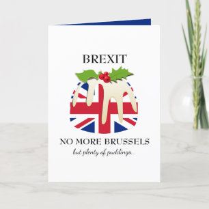 Cartão De Festividades Engraçado BREXIT Bruxelas Pudim de Natal