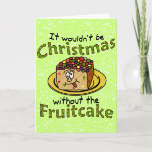 Cartão De Festividades Engraçado Cartoon Fruitcake de Natal