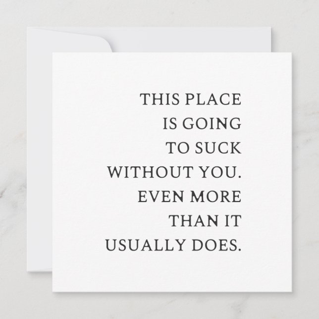 Cartão De Festividades Engraçado Colega De Trabalho Saindo - Novo Trabalh (Frente)