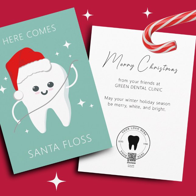Cartão De Festividades Engraçado Dentista Dental Feliz Natal (Dental clinic Christmas Card)