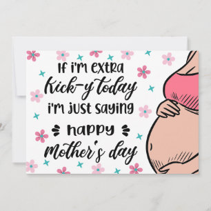 Cartão De Festividades Engraçado Dia de as mães de Baby Bump para mamãe s