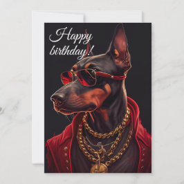 Cartão De Festividades Engraçado doberman.
