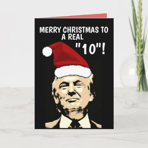 Cartão De Festividades Engraçado DONALD TRUMP CHRISTMAS CARDS, para ela