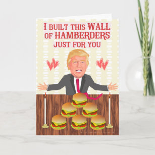 Cartão De Festividades Engraçado Donald Trump Hamberders Dia de os namora