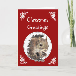 Cartão De Festividades Engraçado Esquilo de Natal Humor Animal