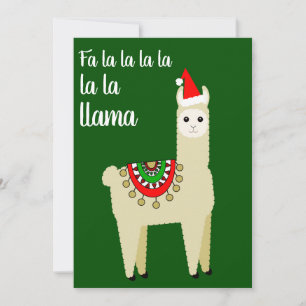 Cartão De Festividades Engraçado Fa La Whole Llama Diversão Alpaca Santa