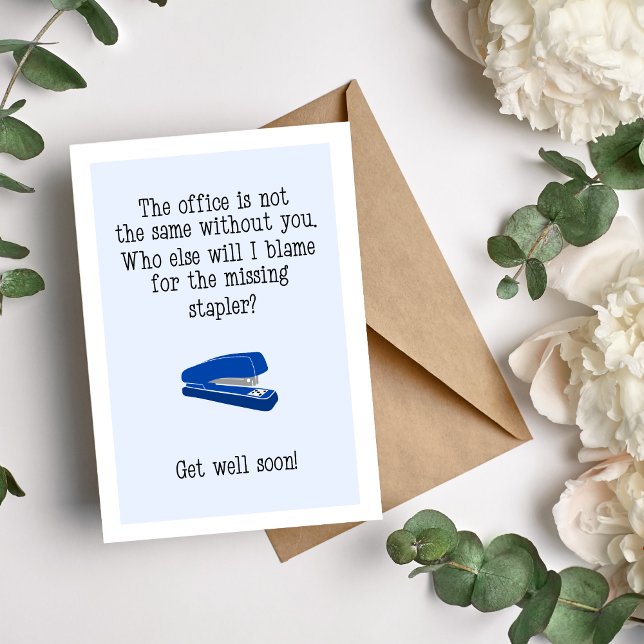 Cartão De Festividades Engraçado ficar bem em breve dizendo para colegas  (Criador carregado)