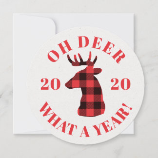 Cartão De Festividades Engraçado Foto da Xadrez de Buffalo, Deer 2020