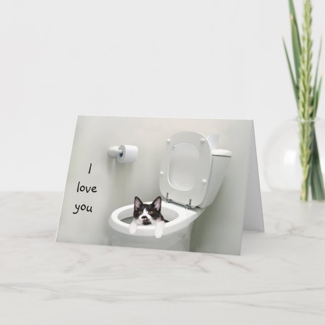 Cartão De Festividades Engraçado gatinho ou Namorados (Frente)