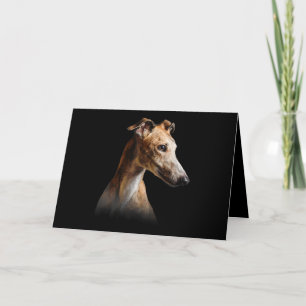 Cartão De Festividades Engraçado Greyhound Rosto Greyhound Sorri de galgo