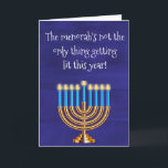 Cartão De Festividades Engraçado Hanukkah Menorah<br><div class="desc">Esta design foi criada da minha pintura de acrílico fluido de um tipo. Ele pode ser personalizado clicando no botão personalizar e alterando o nome, as iniciais ou as palavras. Você também pode alterar a cor e o estilo do texto ou excluir o texto de um design de imagem apenas....</div>