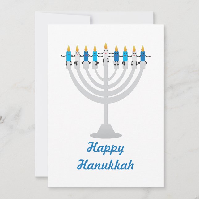 Cartão De Festividades Engraçado Hanukkah menorah e velas (Frente)