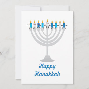 Cartão De Festividades Engraçado Hanukkah menorah e velas