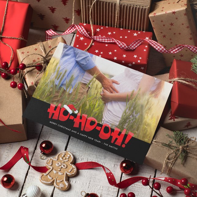 Cartão De Festividades Engraçado Ho Oh estamos esperando o Natal (Criador carregado)