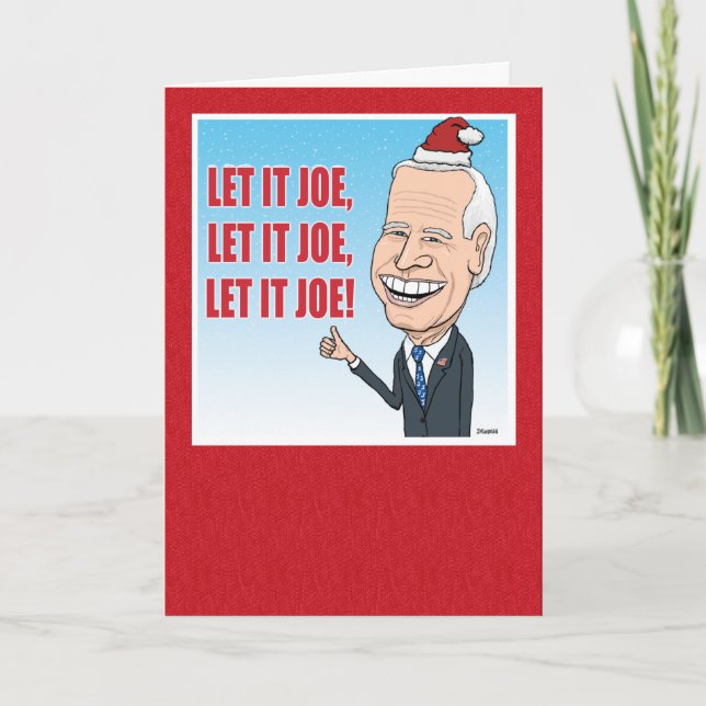Cartão De Festividades Engraçado Joe Biden Deixe Joe Natal (Frente)