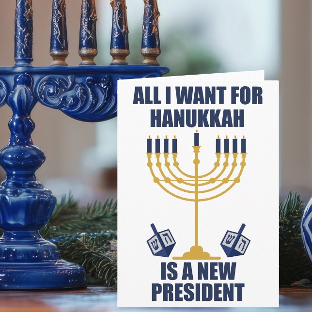 Cartão De Festividades Engraçado Judeu Anti-Trump Político Hanukkah (Criador carregado)