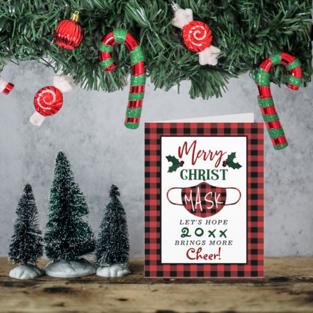 Cartão De Festividades Engraçado "Máscara de Cristo" moderno (Criador carregado)