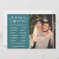 Engraçado Moderno Doze Dias de Foto do Teal de Cor