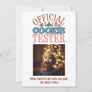 Cartão De Festividades Engraçado Natal Cookie Tester