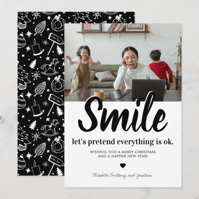 Cartão De Festividades Engraçado Natal de 2021 (Frente/Verso)