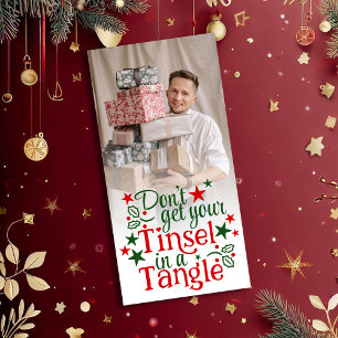 Cartão De Festividades Engraçado Natal Red Tinsel Foto