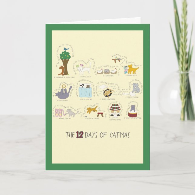 Cartão De Festividades Engraçado Os 12 dias de Natal (Frente)