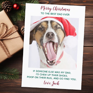 Cartão De Festividades Engraçado Pai de Pet Photo Dog Feliz Natal Ho