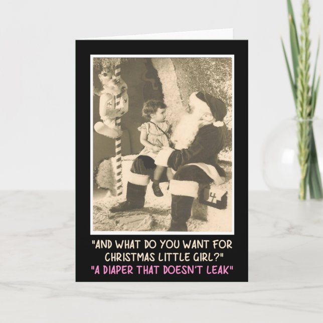 Cartão De Festividades Engraçado Papai Noel (Frente)