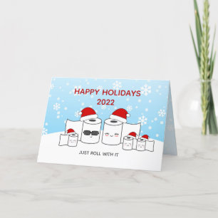 Cartão De Festividades Engraçado... Passe com a família de papel higiê