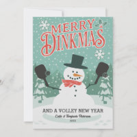 Engraçado Pickleball Snowman Feliz Natal Dinkmas