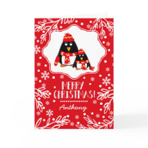 Engraçado Pinguins Personalizado Natal