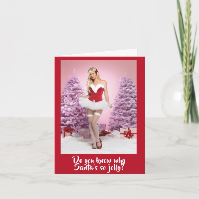 Cartão De Festividades Engraçado Por Que Papais noeis Tão Feliz Natal (Frente)