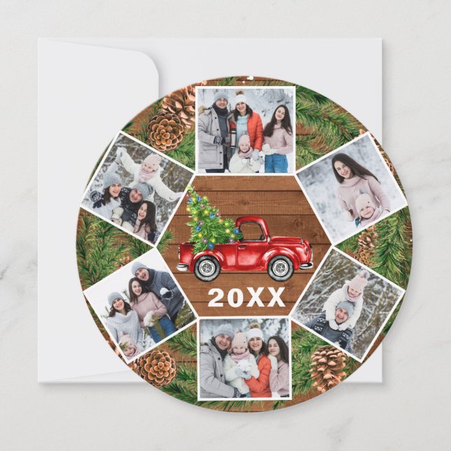 Cartão De Festividades Engraçado Que Caminhão Vermelho de Natal 6 FOTO (Frente)