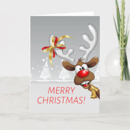 Cartão De Festividades Engraçado Reindeer Natal