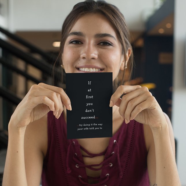 Cartão De Festividades Engraçado sábio conselho para marido humor (Funny Sage Wisdom Advice for Husband Him Men Humor Holiday Card)