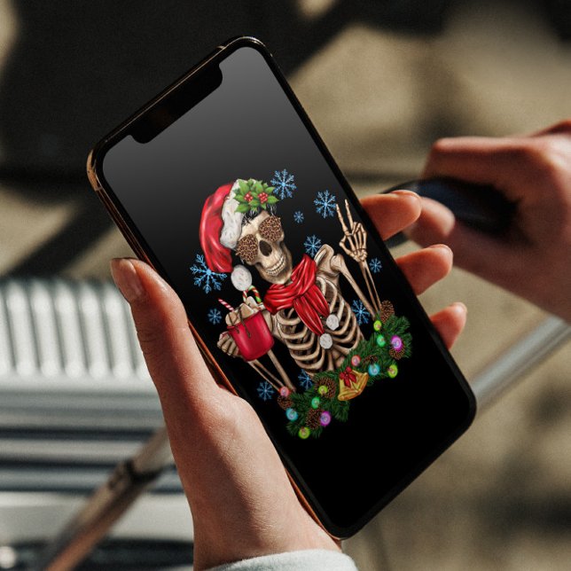 Cartão De Festividades Engraçado Skeleton Natal (Criador carregado)