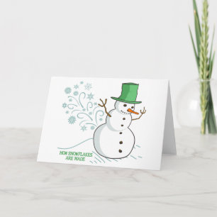 Cartão De Festividades Engraçado Snowman Farta Snowflakes