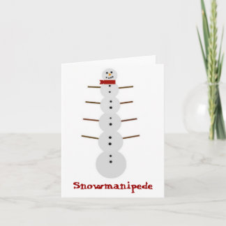 Cartão De Festividades Engraçado Snowmanipede Notecard
