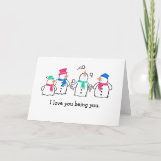 Cartão De Festividades Engraçado Snowmen