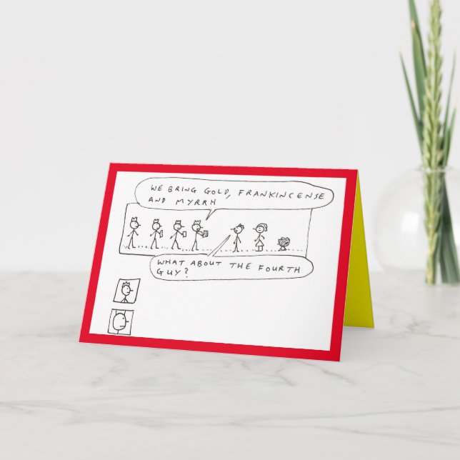 Cartão De Festividades Engraçado Três Sábios Dão Piada (Frente)