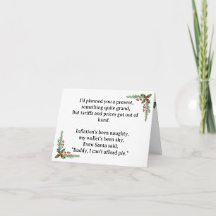 Cartão De Festividades Engraçado Triste Sem Presente Devido aos Tarifário