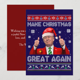 Cartão De Festividades Engraçado Trump Fazer Excelente de Natal novamente