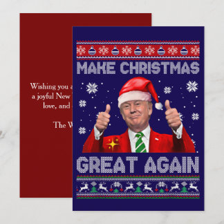 Cartão De Festividades Engraçado Trump Fazer Excelente de Natal novamente