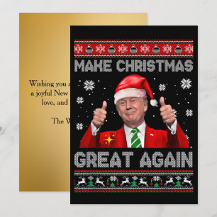 Cartão De Festividades Engraçado Trump Torna o Excelente de Natal Dourado